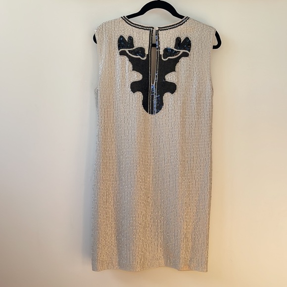 BCBGMaxAzria Geri Sequin Motif Shift Cocktail Dress Size Medium - Picture 3 of 7